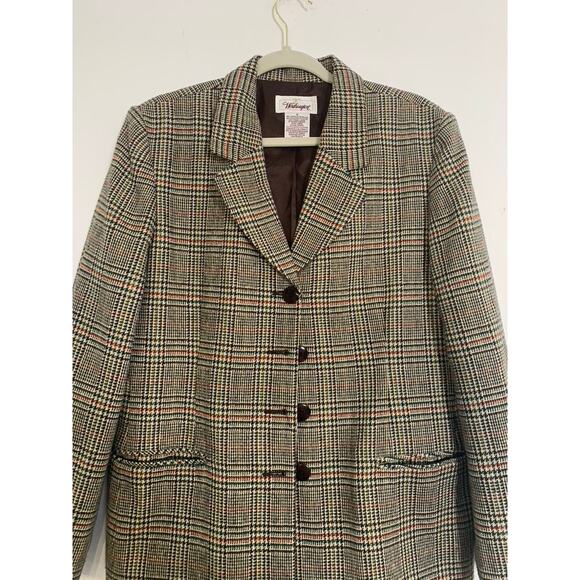 Vintage Worthington Houndstooth Plaid Blazer Womens Size 12 Gingham Academia - Picture 3 of 8